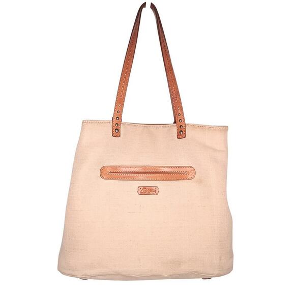 Brighton Ferrara Coll Giovana Canvas & Leather 3D Medallion Convertible Tote Bag - Picture 2 of 9